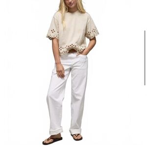 American Eagle: Eyelet Embroidered Short Sleeve Tee XS